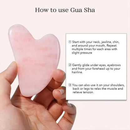 Jade Roller and Gua Sha Stone Set with Resin Massager