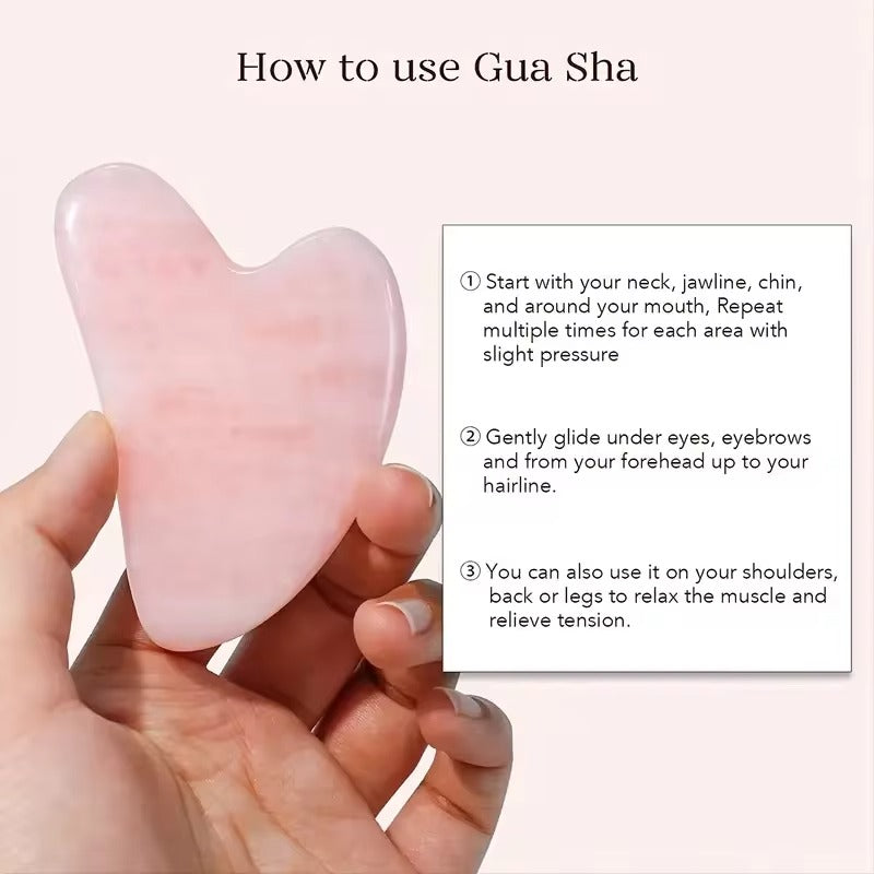 Jade Roller/Gua Sha Stone Set and Resin Massager